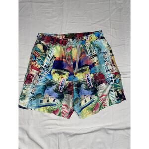 Surf Society Swim Trunks Shorts Size Large Multicolor Short